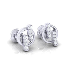 Load image into Gallery viewer, 18Kt white gold real diamond earring 15(1) by diamtrendz