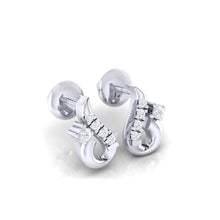 Load image into Gallery viewer, 18Kt white gold real diamond earring 16(1) by diamtrendz