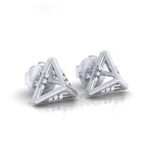 Load image into Gallery viewer, 18Kt white gold real diamond earring 18(1) by diamtrendz
