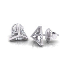 Load image into Gallery viewer, 18Kt white gold real diamond earring 18(3) by diamtrendz