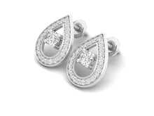 Load image into Gallery viewer, 18Kt white gold real diamond earring 2(2) by diamtrendz