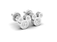 Load image into Gallery viewer, 18Kt white gold real diamond earring 3(1) by diamtrendz
