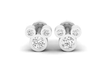Load image into Gallery viewer, 18Kt white gold real diamond earring 3(2) by diamtrendz