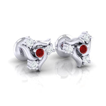 Load image into Gallery viewer, 18Kt white gold real diamond earring 50(1) by diamtrendz