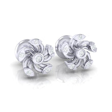 Load image into Gallery viewer, 18Kt white gold real diamond stud earring 52(1) by diamtrendz