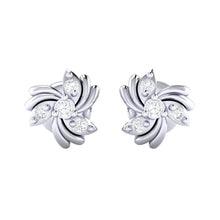Load image into Gallery viewer, 18Kt white gold real diamond earring by diamtrendz