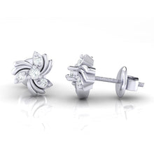 Load image into Gallery viewer, 18Kt white gold real diamond earring by diamtrendz