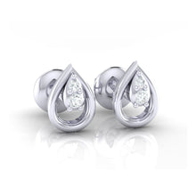 Load image into Gallery viewer, 18Kt white gold pear diamond earring by diamtrendz