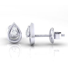 Load image into Gallery viewer, 18Kt white gold pear diamond earring by diamtrendz
