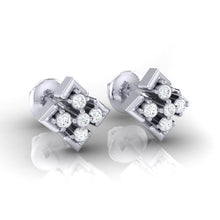 Load image into Gallery viewer, 18Kt white gold real diamond earring by diamtrendz