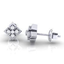 Load image into Gallery viewer, 18Kt white gold real diamond earring by diamtrendz