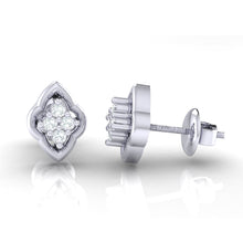 Load image into Gallery viewer, 18Kt white gold real diamond earring by diamtrendz
