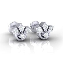 Load image into Gallery viewer, 18Kt white gold real diamond earring by diamtrendz