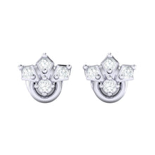 Load image into Gallery viewer, 18Kt white gold real diamond earring by diamtrendz