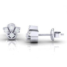 Load image into Gallery viewer, 18Kt white gold real diamond earring by diamtrendz