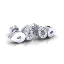 Load image into Gallery viewer, 18Kt white gold real diamond earring by diamtrendz