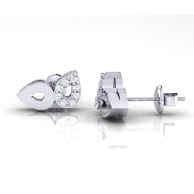 Load image into Gallery viewer, 18Kt white gold real diamond earring by diamtrendz