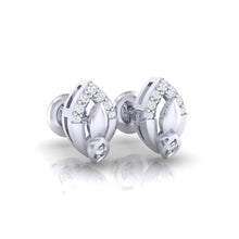 Load image into Gallery viewer, 18Kt white gold real diamond earring by diamtrendz