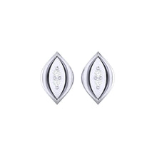 Load image into Gallery viewer, 18Kt white gold real diamond earring by diamtrendz