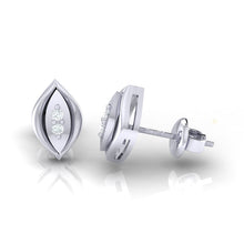 Load image into Gallery viewer, 18Kt white gold real diamond earring by diamtrendz