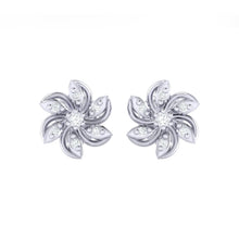 Load image into Gallery viewer, 18Kt white gold floral diamond earring by diamtrendz
