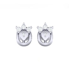 Load image into Gallery viewer, 18Kt white gold real diamond earring by diamtrendz