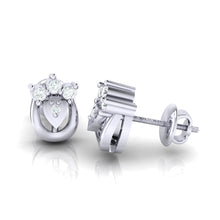 Load image into Gallery viewer, 18Kt white gold real diamond earring by diamtrendz