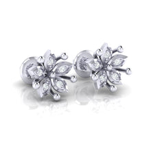 Load image into Gallery viewer, 18Kt white gold floral diamond earring by diamtrendz