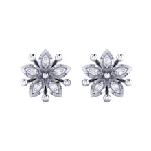 Load image into Gallery viewer, 18Kt white gold floral diamond earring by diamtrendz