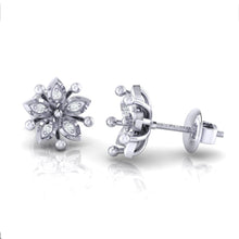 Load image into Gallery viewer, 18Kt white gold floral diamond earring by diamtrendz