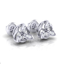 Load image into Gallery viewer, 18Kt white gold real diamond earring by diamtrendz