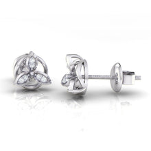 Load image into Gallery viewer, 18Kt white gold real diamond earring by diamtrendz
