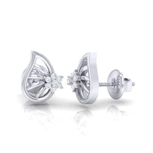 Load image into Gallery viewer, 18Kt white gold real diamond earring 7(3) by diamtrendz
