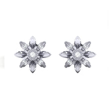 Load image into Gallery viewer, 18Kt white gold floral diamond earring by diamtrendz