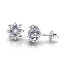 Load image into Gallery viewer, 18Kt white gold floral diamond earring by diamtrendz