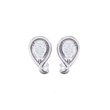 Load image into Gallery viewer, 18Kt white gold real diamond earring by diamtrendz