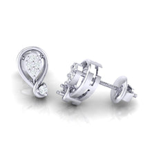 Load image into Gallery viewer, 18Kt white gold real diamond earring by diamtrendz