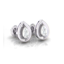 Load image into Gallery viewer, 18Kt white gold pear diamond earring by diamtrendz