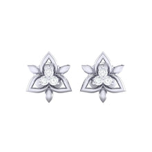 Load image into Gallery viewer, 18Kt white gold floral diamond earring by diamtrendz