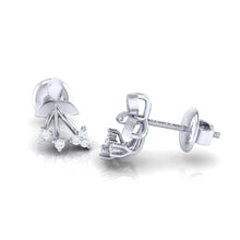 Load image into Gallery viewer, 18Kt white gold real diamond earring by diamtrendz