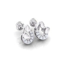 Load image into Gallery viewer, 18Kt white gold real diamond earring by diamtrendz