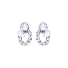 Load image into Gallery viewer, 18Kt white gold real diamond earring by diamtrendz