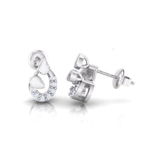 Load image into Gallery viewer, 18Kt white gold real diamond earring by diamtrendz