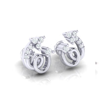 Load image into Gallery viewer, 18Kt white gold spiral diamond earring by diamtrendz