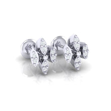 Load image into Gallery viewer, 18Kt white gold real diamond earring by diamtrendz