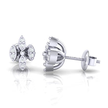 Load image into Gallery viewer, 18Kt white gold real diamond earring by diamtrendz