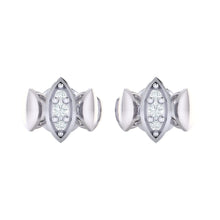 Load image into Gallery viewer, 18Kt white gold real diamond earring by diamtrendz