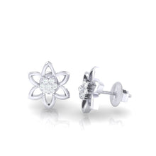 Load image into Gallery viewer, 18Kt white gold real diamond earring 8(3) by diamtrendz