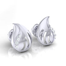 Load image into Gallery viewer, 18Kt white gold real diamond earring by diamtrendz