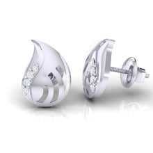 Load image into Gallery viewer, 18Kt white gold real diamond earring by diamtrendz